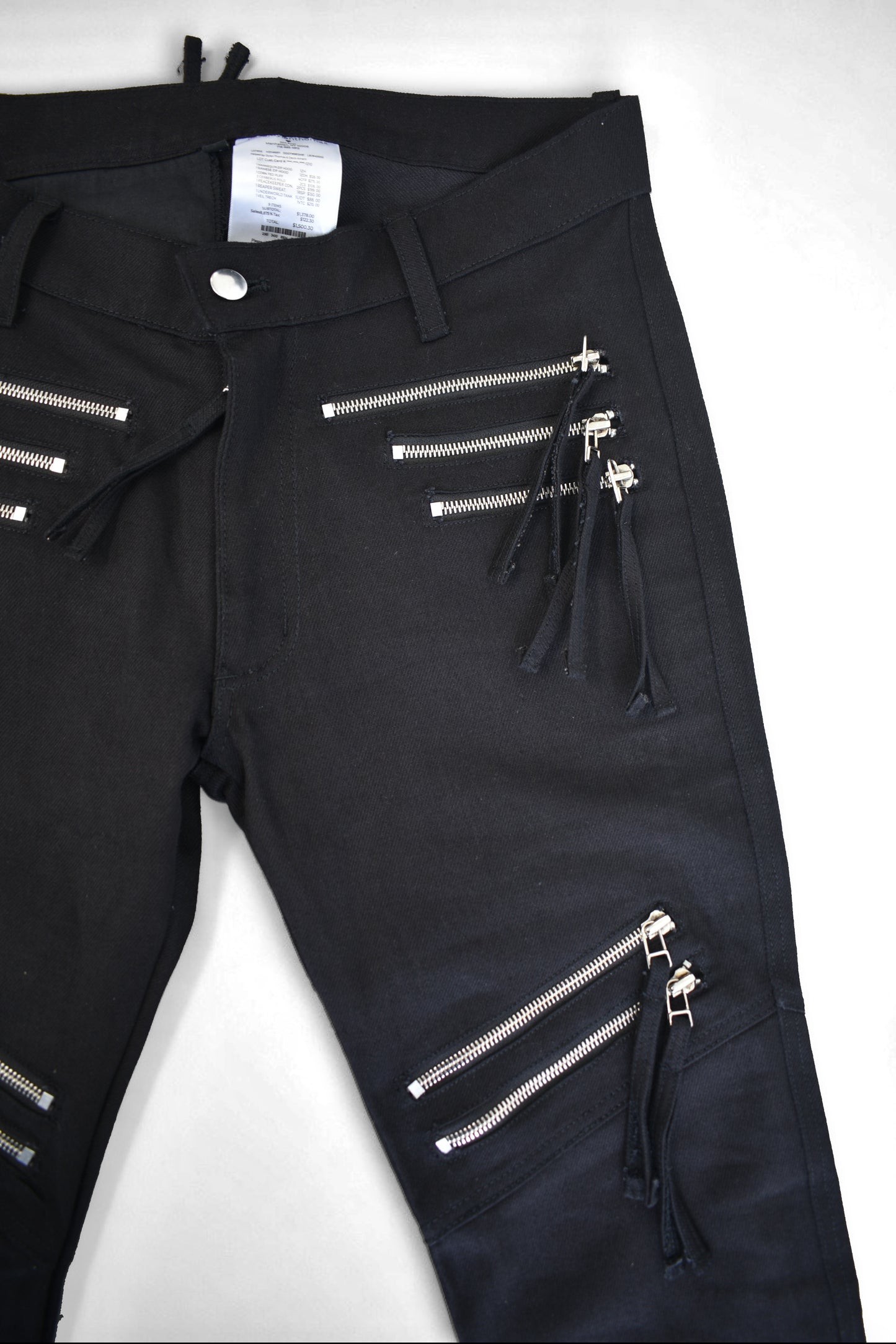 Slim Platinum Zipper Pants