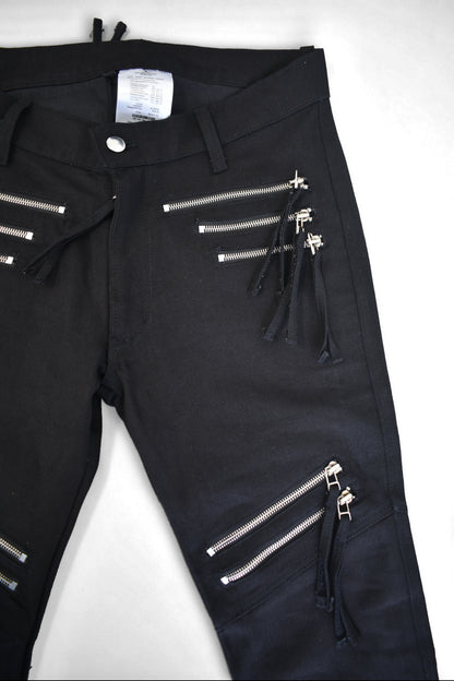 Slim Platinum Zipper Pants