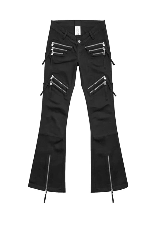 Slim Platinum Zipper Pants